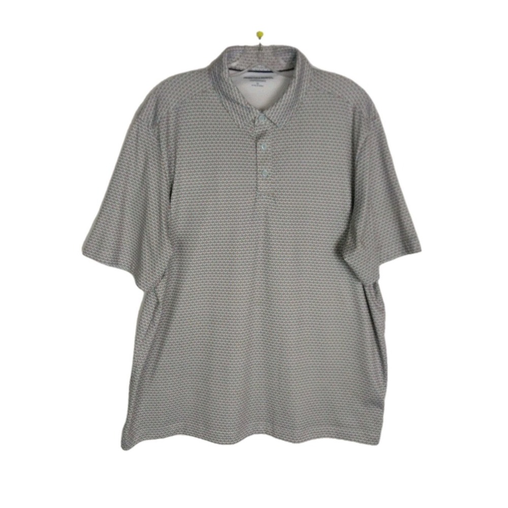 Johnston & Murphy Gray Men's XL Performance Short‎ Sleeve Polo Shirt
